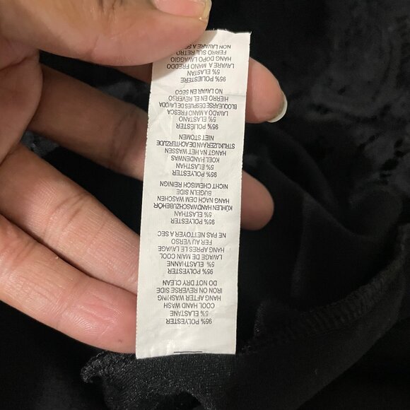 Boohoo Night Women's Black Puff Sleeve V-Neck Lace Midi Dress Size 8 Sexy - Picture 12 of 12